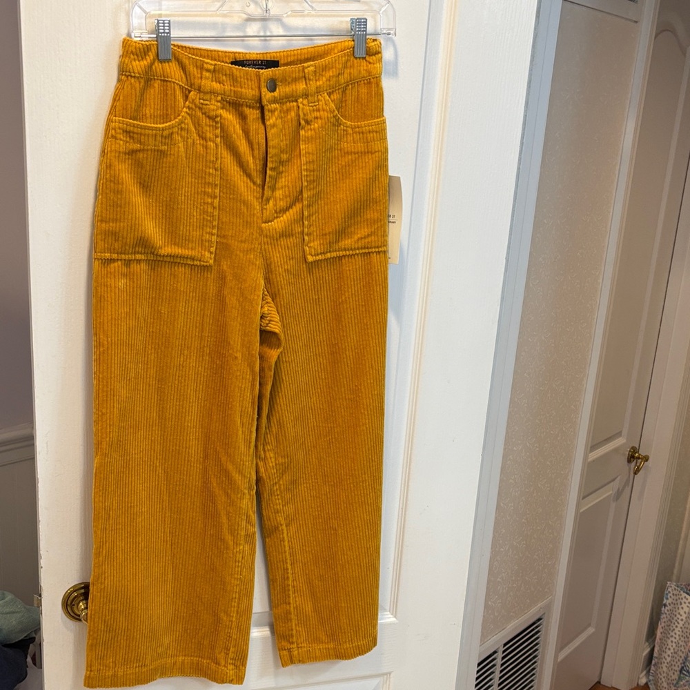 NWT Forever 21 Golden Thick Corduroy Pants